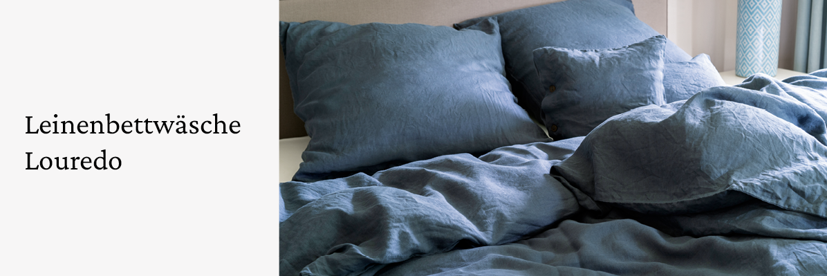 Leinenbettwaesche Louredo blau